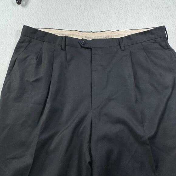 Kirkland Signature Black Wool Pants 38X30 Dress Pants Classic Made In Italy MENs - Picture 1 of 11
